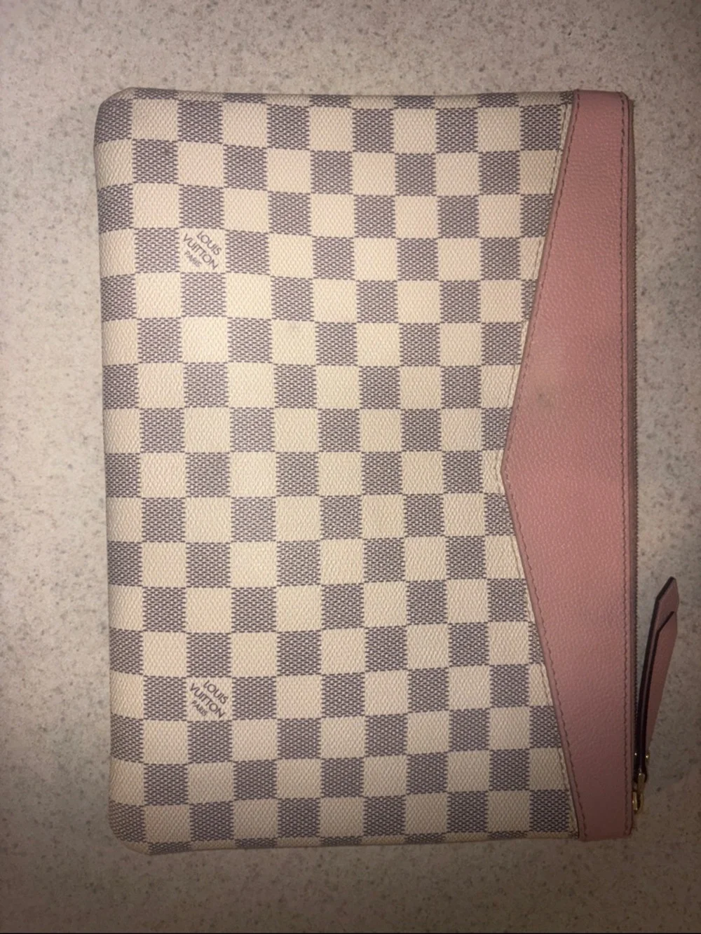 Louis Vuitton Damier Azur Clutch with Pink Trim - Picture 3 of 3